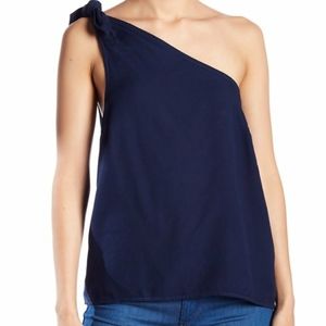 new Splendid Off the Shoulder Tie Top Dark Blue